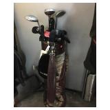 VTG Gemini leather golf bag w/clubs