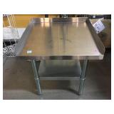 Stainless steel 2-tier table, approx 24x24x26in