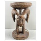Carved Teak Floral Panel w/ Stand. 20in H x 12 W