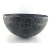 West African Large Wood Bowl. 15.5in Diameter x 8