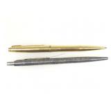 2 Parker pens, .925 sterling silver & gold-tone
