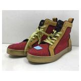 High Top sneakers, red/gold rhinestone, sz 11