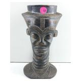 Hand Carved wooden Kuba Palm wine cup. 6in around