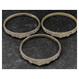 3 Vtg Bangle Bracelets, Approx 3in Diameter