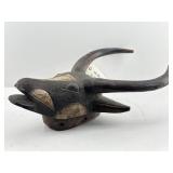 Bush Cow Bamileke Helmet Mask From Cameroon.