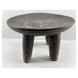 African Senufo Carved Wood Milk Stool. 10.5in H x