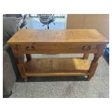 Rustic Wood Mission Hall/Sofa Table with Drawer -