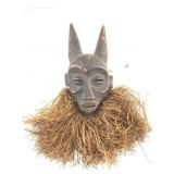 African Tribal Horned Mask. Genuine Carved Wood