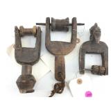 3 African Heddle Pulley Tools For Weaving From