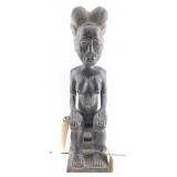 Baule Seated Female Statue From Ivory Coast.