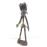 Wooden Tribal Guardian/Fetish Statue 26in H