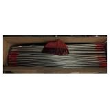 60 New red/chrome brooms in box