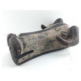 Hand carved wooden Animal Mask. A bull or Ram
