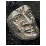 Sterling Silver Ring W/face, Tw 20.2g, Sz 5.5