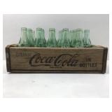 22 Vtg Coca-cola bottles in wooden crate