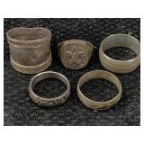 5 Sterling Silver Rings, Tw 25.5g, Sz 7, 9.5 & 10