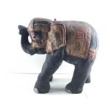 A hand carved and hand painted vintage wooden