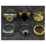 6 Fashion Rings With Sz 6, 7, 8, 12ï¿½