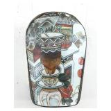 This is a decorative lidded trinket box featuring
