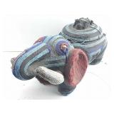 A handmade beaded Elephant shaped box from the
