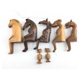 Wooden Animal Shelf Sitting Decor. Lion, Zebra,