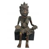 This large bronze sculpture appears to be a work