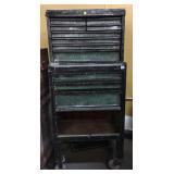 Metal toolbox w/tools, approx 5ft tall