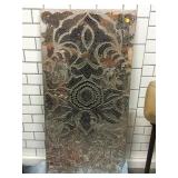 Wood wall decor w/mirror pieces, approx 22x48in