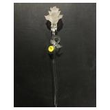 This is a hand blown clear art glass flower