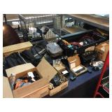 Collection of LED lights, camera bags,, cables
