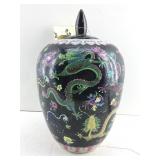 This is a vintage Chinese famille Noire enamel