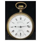 Vtg Hampton Roads Wind-up Pocket Watch, 21 Jewels,