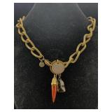 Vtg Old Necklace, Sz 17in Long