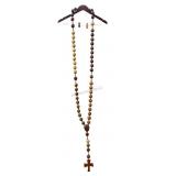 This is a handmade, giant Catholic rosary crafted