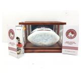 San Francisco 49ers autographed football in case