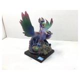 Dragons on stand, fiber optic, 12 in tall