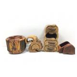 Handmade wooden log jewelry boxes & more