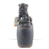 Detailed wooden Foo Dog sculpture from Japan or