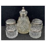 Sterling Silver Tops W/crystal Bottles, Tw 18.3g