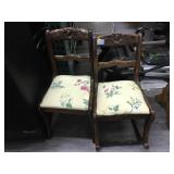Vtg wood doll chairs, one is rocking, approx 21in