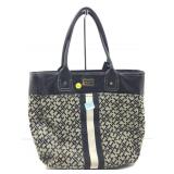 Vtg Tommy Hilfiger jacquard tote bag, some damage