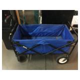 Blue folding wagon, approx 35x20x22in