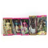 5 Barbie dolls, Native American, assorted