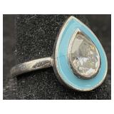 1.50 Cts Off White Diamond Sterling Ring, Tw 3.2g,