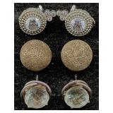 3 Sterling Silver Earrings, Tw 16.6g W/stones