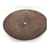 This is a dark brown, shallow  14 in round shaped