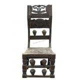 This is a Chokwe  carved wood throne chair from