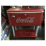 Coca-Cola Theme cooler in wheels, approx