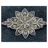 Vtg Sterling Silver Wire Brooch, Tw 9.5g, Sz 2ï¿½in