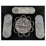3 Vtg Slot Token/dime Dispenser & Replica Ancient